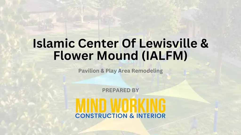 Renderings of the planned pavilion and play area remodel at IALFM